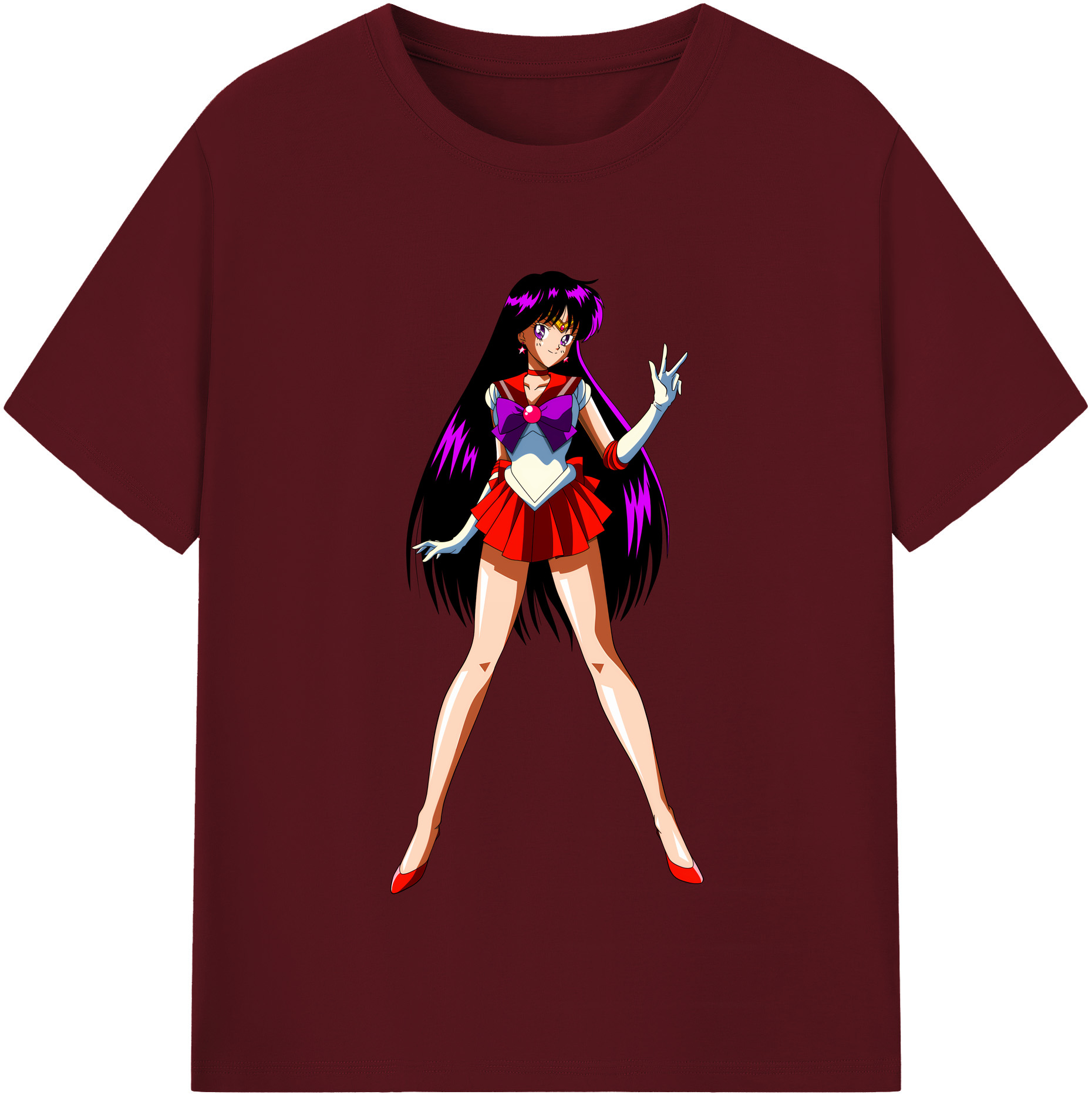 （画像用） 美少女戦士セーラームーン 火野レイ ひの レイ Sailor Moon Hino Rei （セーラーマーズ,Sailor Mars） 綿100％半袖Tシャツ（フロントプリント）